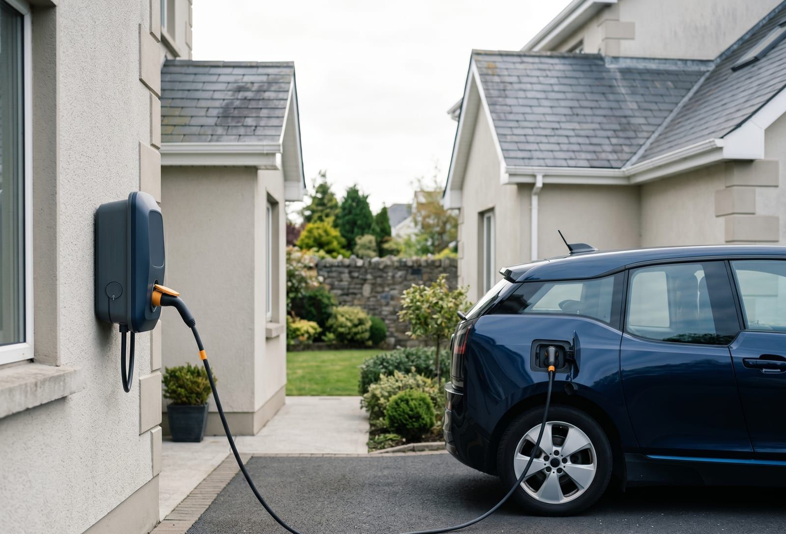 Home EV charger installed on a driveway in the South-East