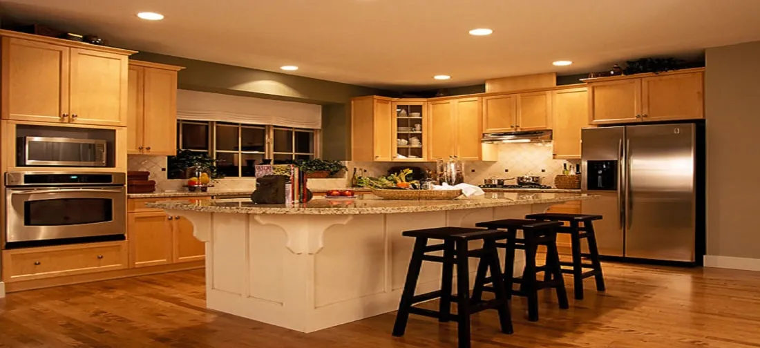 Interior lighting and wiring in a rewired home